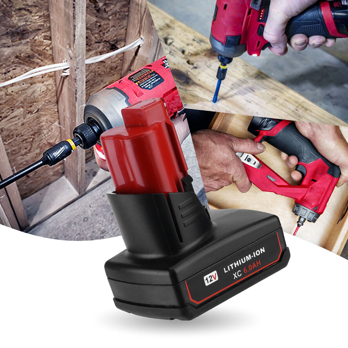 12V M12 Battery for Milwaukee Drill, Drive, Impact Wrench, Ratchet, Rotary 12V M12 Battery for Milwaukee Drill, Drive, Impact Wrench, Ratchet, Rotary